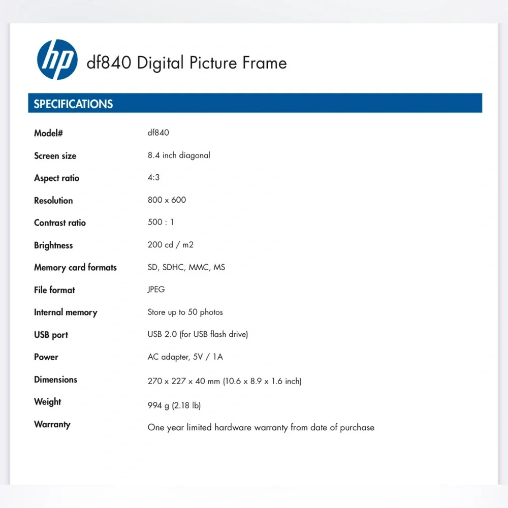 NEW HP 8.4